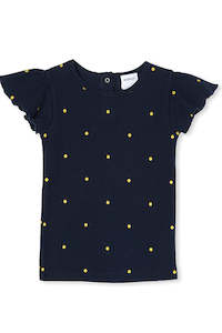 Milky Clothing | Navy Rib Spot Tee (2-7 years)