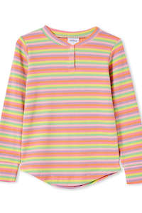 Milky Clothing | Rib Henley Gelati Stripe (2-7 years)