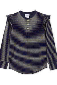 Milky Clothing | Navy Stripe Henley (2 - 7 years)