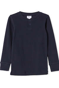 Milky Clothing | Rib Henley French Navy (2-7 years)