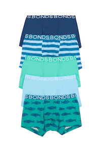 Hosiery: Bonds | Boys Trunk 5 Pack Y4S