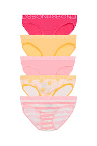 Bonds |  Girls Cotton Bikini Brief 5 Pack