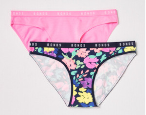 Bonds Hipster Cotton Bikini Brief, 2-Pack, Blooms