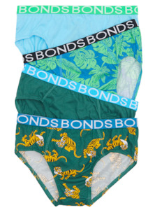 Bonds Boys Briefs 4 pack Run Wild Tiger