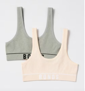 Bonds | Retro Rib Crop 2 Pk - Pink / Grey Merle