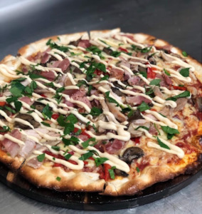 Mr Miyagis Asian Street Food: Pig and Chook Pizza