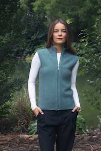 Zip Vest with Rib Detail