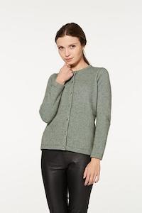 Plain Cardigan with Crystal Buttons