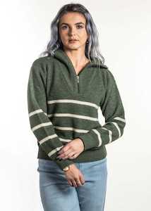 Striped Zip Jumper Koru