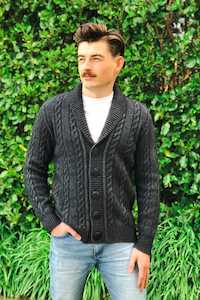 Mens Cable Button Jacket