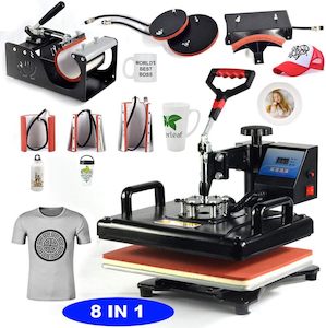 Heat Press  Digital Combo Machine 8 in 1 Sublimation Printing 38×30cm