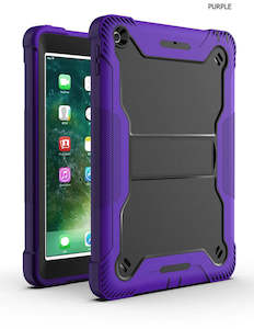 Internet only: Apple iPad 5, 6, Air 2 (9.7 inch) Purple Shockproof Rugged Case with Kickstand