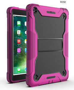 Internet only: Apple iPad 5, 6, Air 2 (9.7 inch) Hot Pink Shockproof Rugged Case with Kickstand