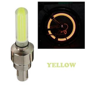 LED Lamp Flash Tyre Wheel Valve Cap Light For Car Bike Bicycle 2pcs, Yellow