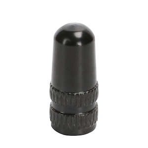 Bike Tube Presta Valve Cap - Aluminum, Black, 2pcs