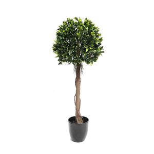 Bayleaf Topiary Tree 1.5m UV Stabilised with Fibreglass Pot (Black)