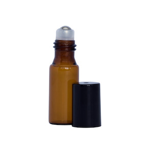 Glass Bottles: 5ml Amber Roller Ball Bottles – Box of 24