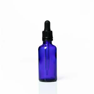 50ml Blue Glass bottle – with Black Dropper