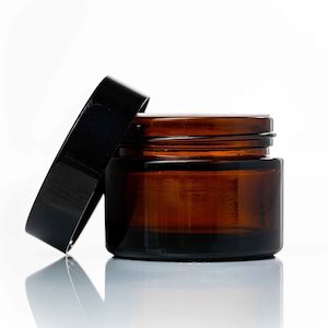 Jars: 50ml Amber Glass Jar – with Black Lid