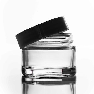 100ml Clear Glass Jar with cover protector and black lid