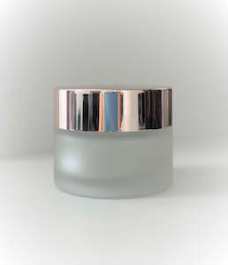 Jars: 15ml Frosted Glass Jar – with Rose Gold Lid