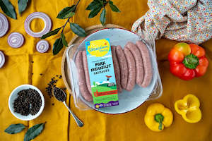 Meat processing: 375g Freedom Farms Pork Breakfast Sausages