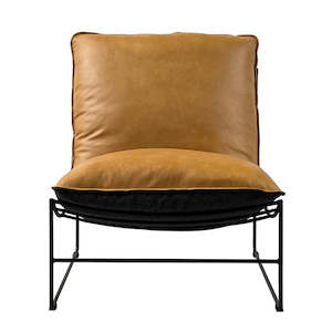 Hendrix Leather Armless Chair - Tan