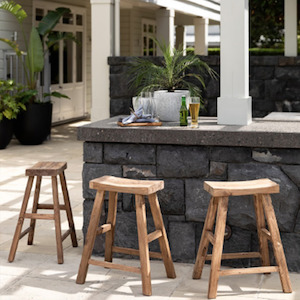 Furniture: La Palma Teak Outdoor Barstool