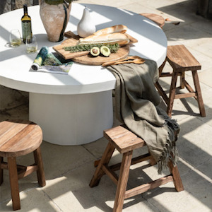 Furniture: La Palma Teak Outdoor Stool - Rectangle