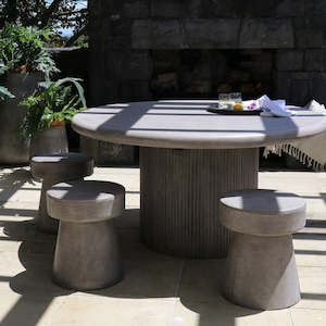 Pula Round Concrete Outdoor Table - 1500 - Grey