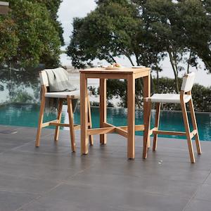 Devon Haast Teak Outdoor Bar Leaner Table - 700 Square