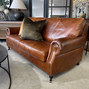 Winslow Leather 2 Seater Sofa - Aged Brown