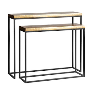 Furniture: Maxon Metal Console Set of 2