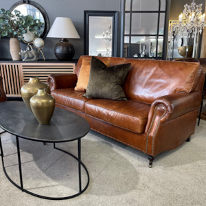 Winslow Leather 3 Seater Sofa - Aged Brown