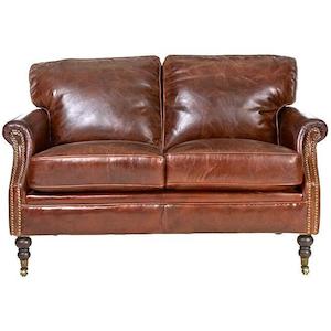 Furniture: Wiltshire 2 Seater Sofa - Aged Brown