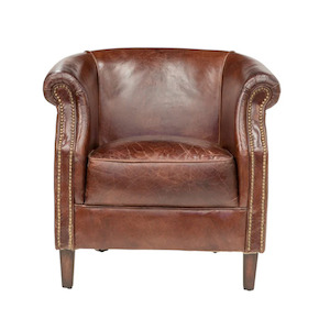 Furniture: Manutti Leather Tub Chair - Aged Brown