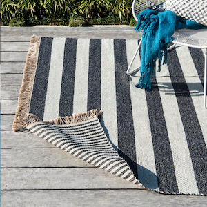 Summit Outdoor Floor Rug - Charcoal/Natural -  200cm x 300cm