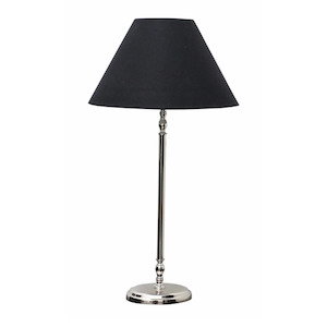 Furniture: Lyon Oval Tall Lamp + Shade - Nickel