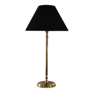 Furniture: Lyon Oval Tall Lamp + Shade - Antique Brass