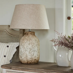 Ellie Rustic Stone Lamp with Shade