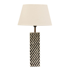 Bone & Brass Table Lamp + Shade