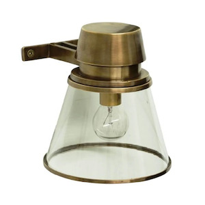 Saville Glass Wall Lamp in Antique Brass