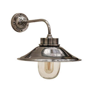 Outdoor IP54 Cape Cod Brass Wall Lamp in Silver Finish