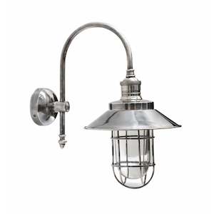 Outdoor IP54 Arched Wall Lamp wtih Shade - Pewter Finish