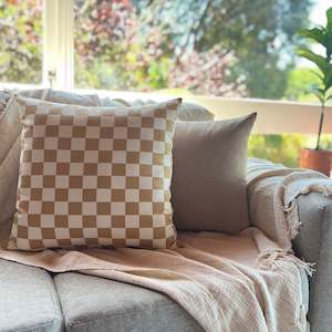 Pillow or cushion: Latte Check Set - Cushion Cover Set