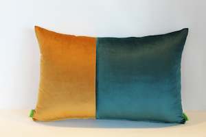 Mustard & Deep Green Contrast - Cushion Cover - 55cm x 35cm