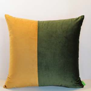 Mustard & Olive Contrast - Cushion Cover - 46cm x 46cm