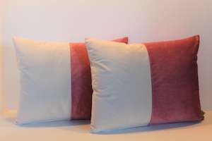 Set of 2 - Petal Pink & Creme Contrast - Cushion Covers - 46cm x 37cm