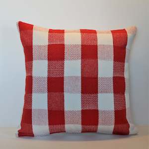 Red/White Checkerboard - Cushion Cover - 47cm x 47cm