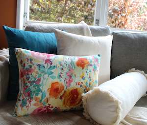 Turquoise & Creme Bolster Set - Cushion Cover Set